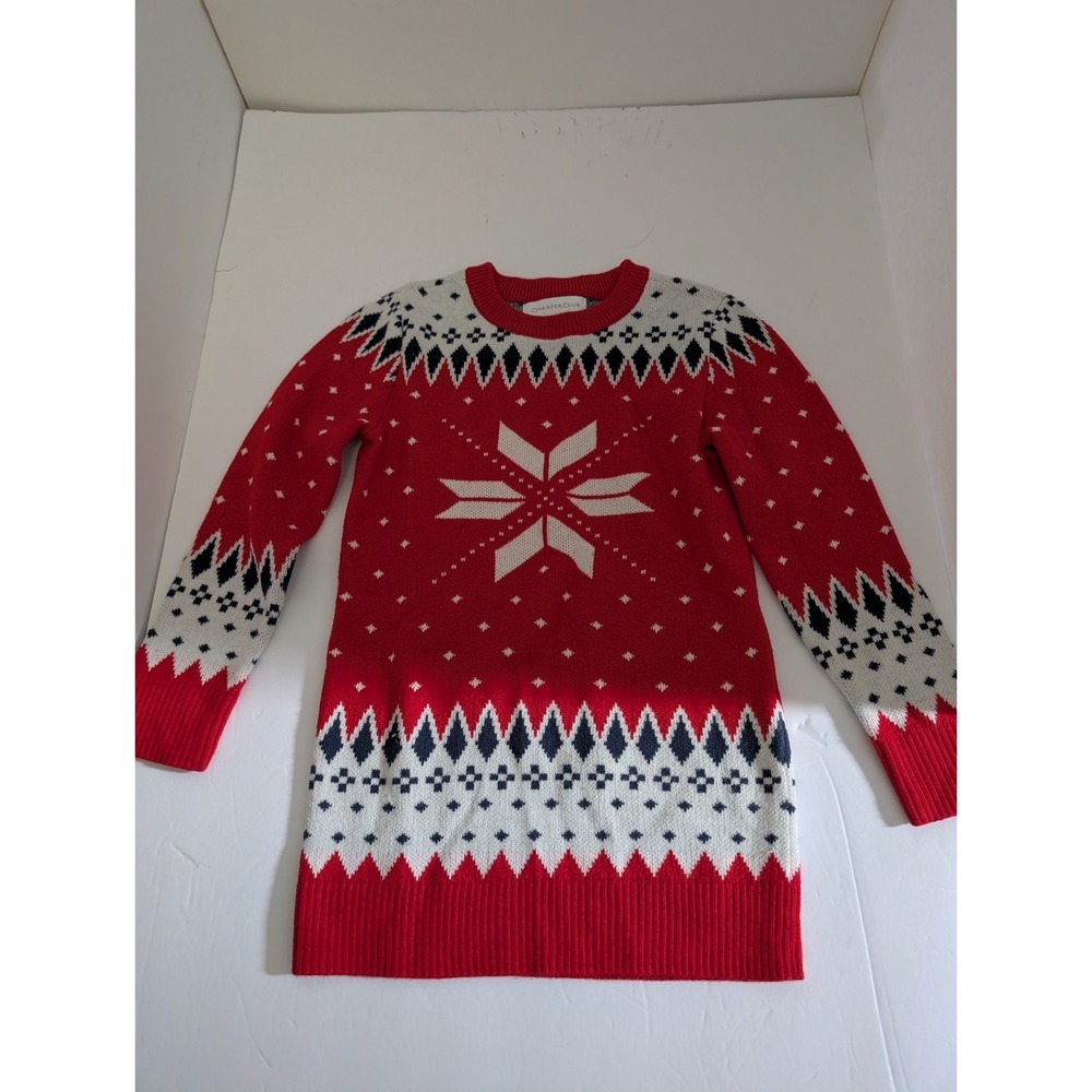 Charter Club Girls Winter Sweater Size 4T Red and White